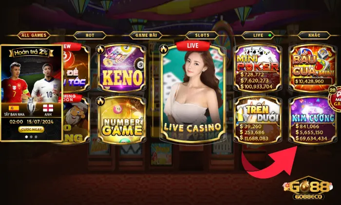 Kim Cương Go88 Dễ dàng tìm thấy mini game Kim Cương tại Go88